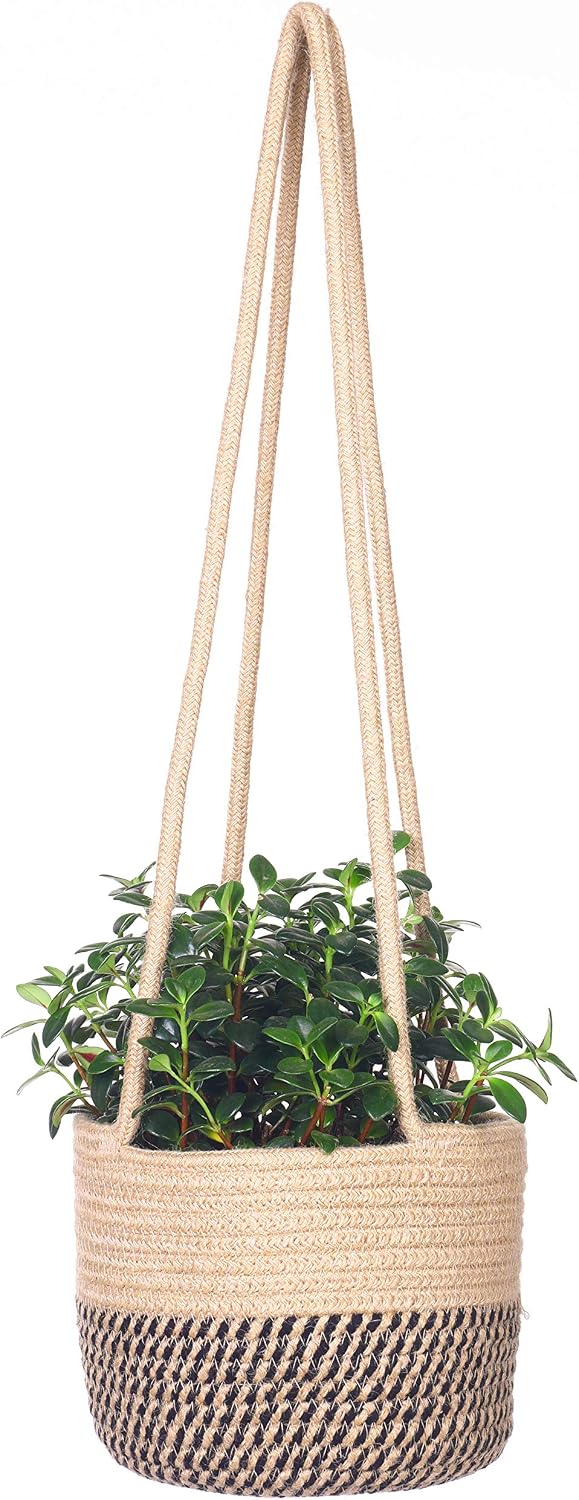 Hanging Planter Basket, Rope Woven Plant Holder hangers, Up to 7” Pot