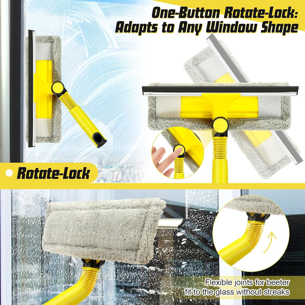 Professional Window Squeegee with 60" Extension Pole for Home