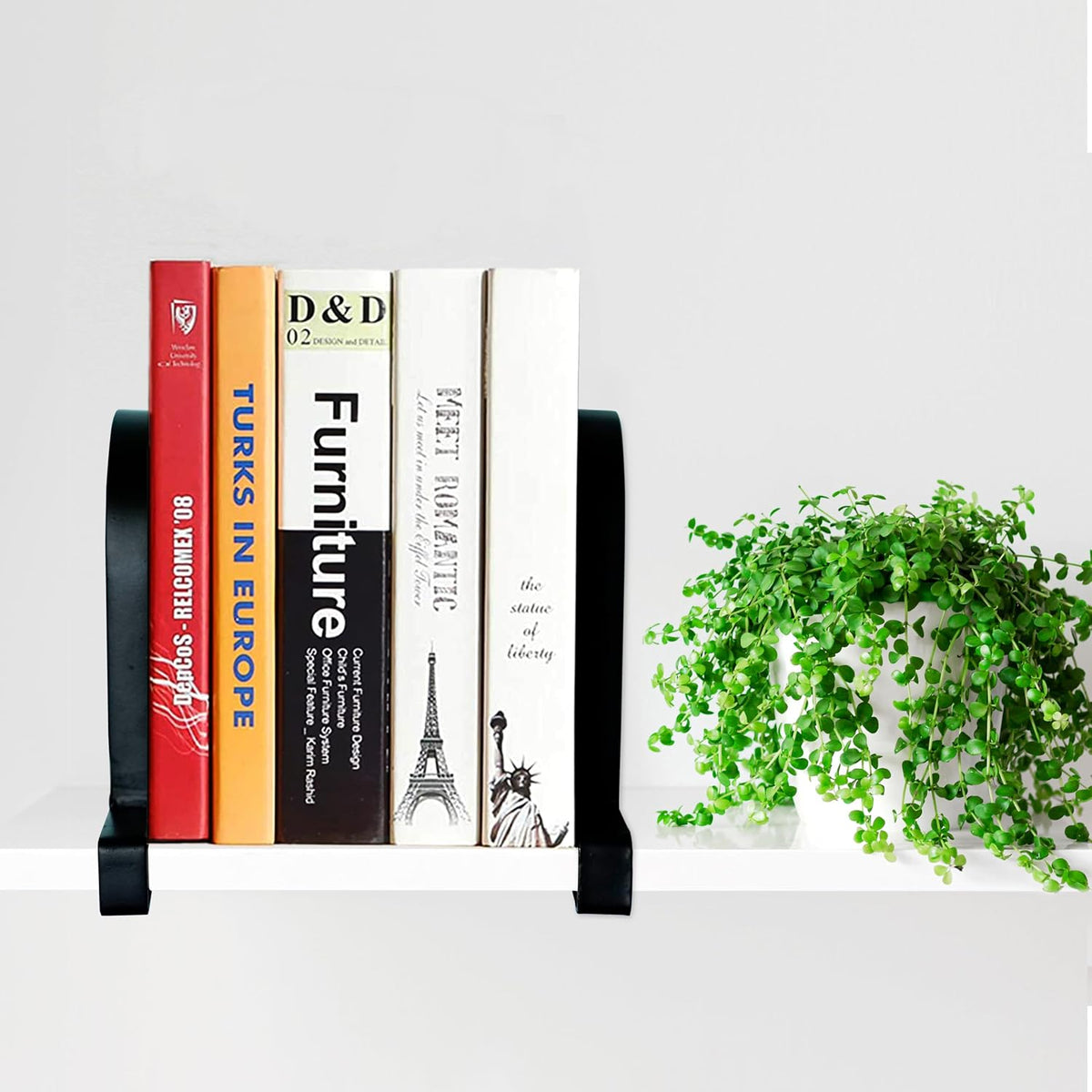 AJART Heavy Duty Bookends for Shelves: Metal Clamp Book for Vinyl Records