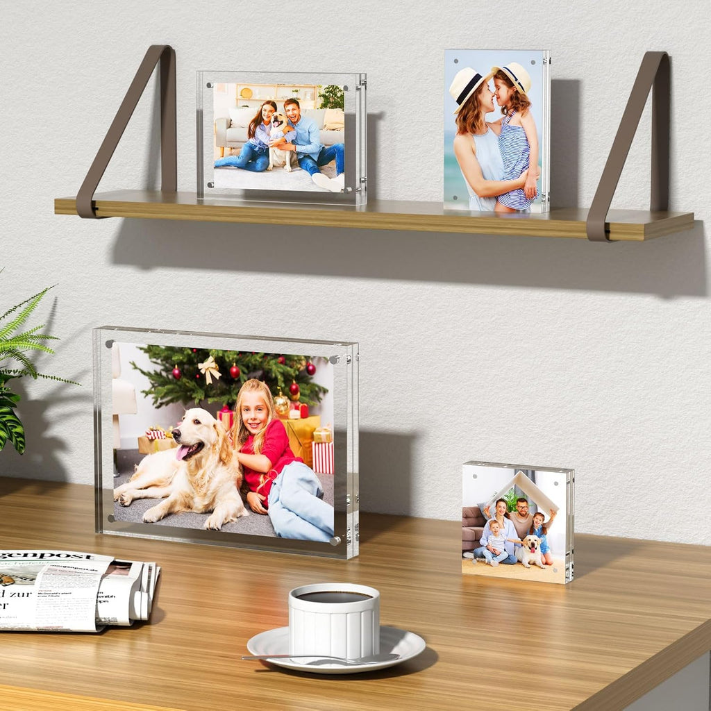AITEE 5x7 Acrylic Picture Frames 6 Pack, Clear Picture Frames，20% Thicker