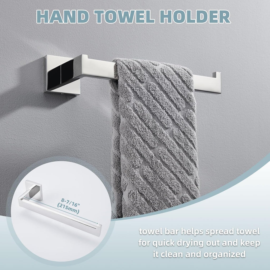 Angle Simple Bathroom Hardware Set 4-Piece, Polished Chrome