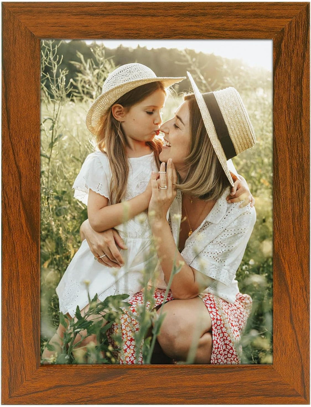 Golden State Art 5x7 Brown Picture Frame,Solid Wood&Real Glass,Fit 5x7