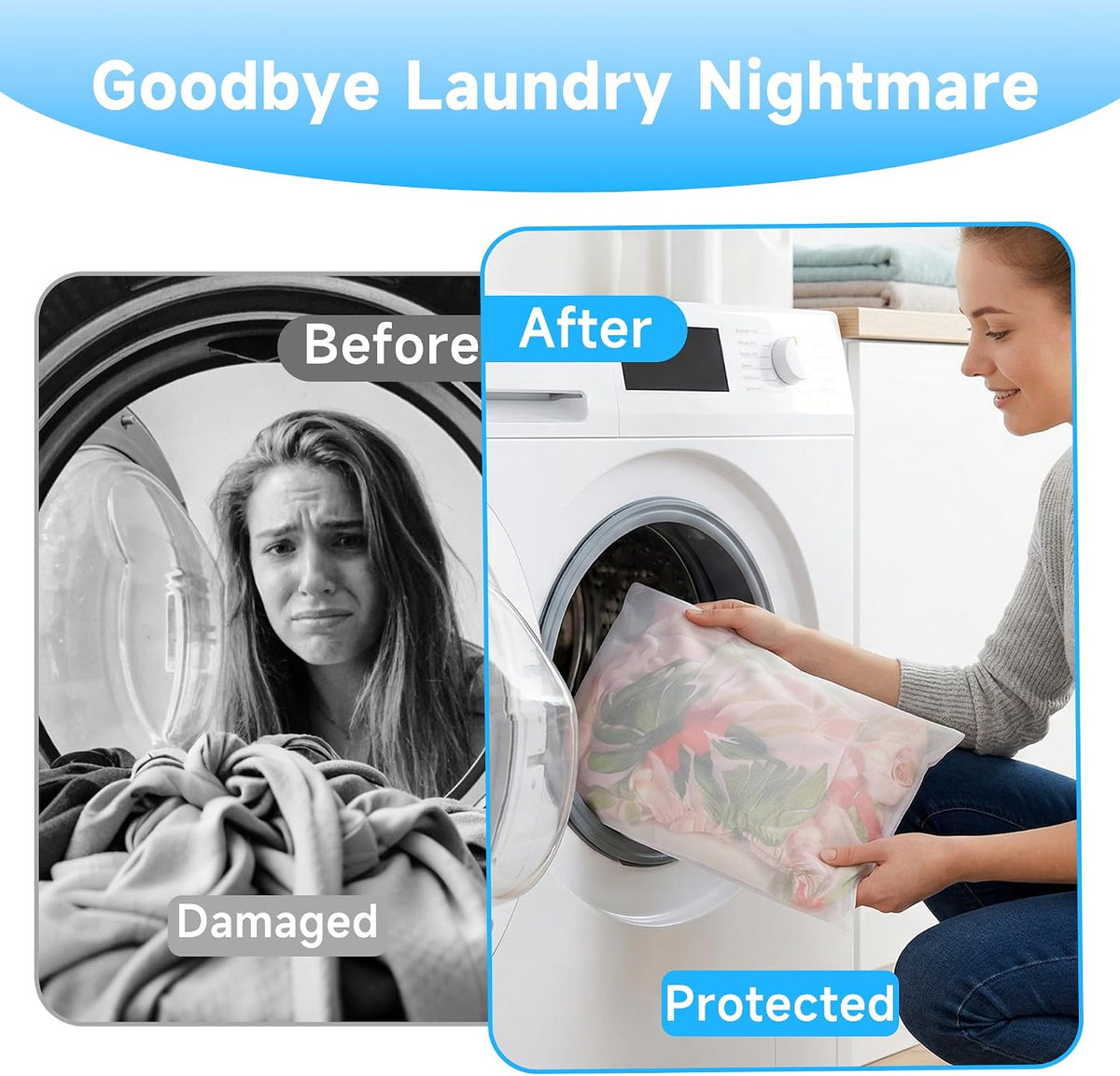 GOGOODA 2 Pack Extra Large Mesh Laundry Bags 24 x 31 in Fine Mesh Wash Bags