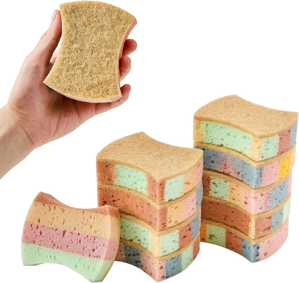 Color Kitchen Sponges Heavy Duty Kitchen Cleaning Scrubbing 10 Pack