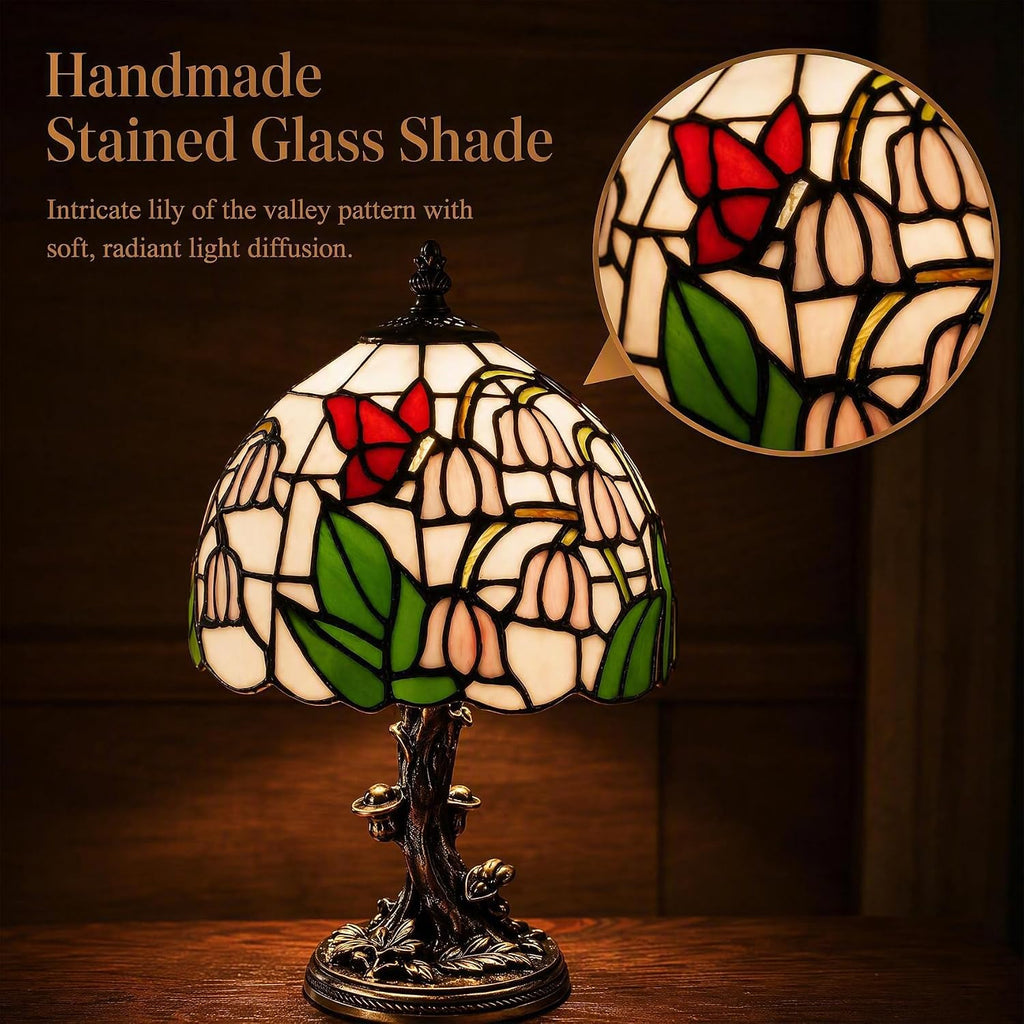 Tiffany Lamp,Vintage Lily of the Valley lamp,8" Stained Glass Lamp