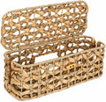 Handwoven Cable Management Box with Lid, Decorative Cord Organizer Basket for Power Strip, Charger, Router and USB Hub, Rectangular Cable Hider for Home Office Desk Shelf
