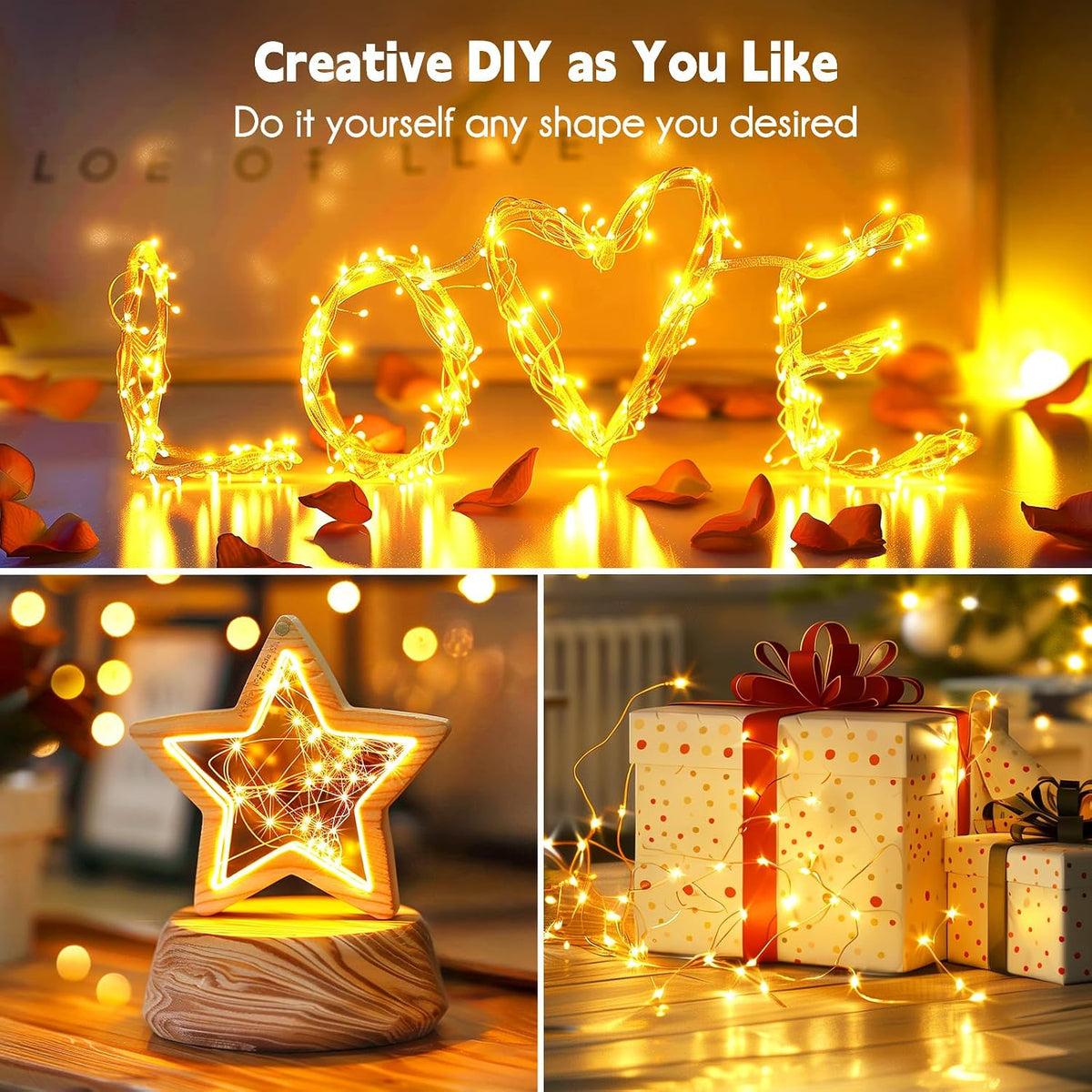 Minetom Fairy Lights Plug in, 100Ft 300LEDs String Lights for Bedroom
