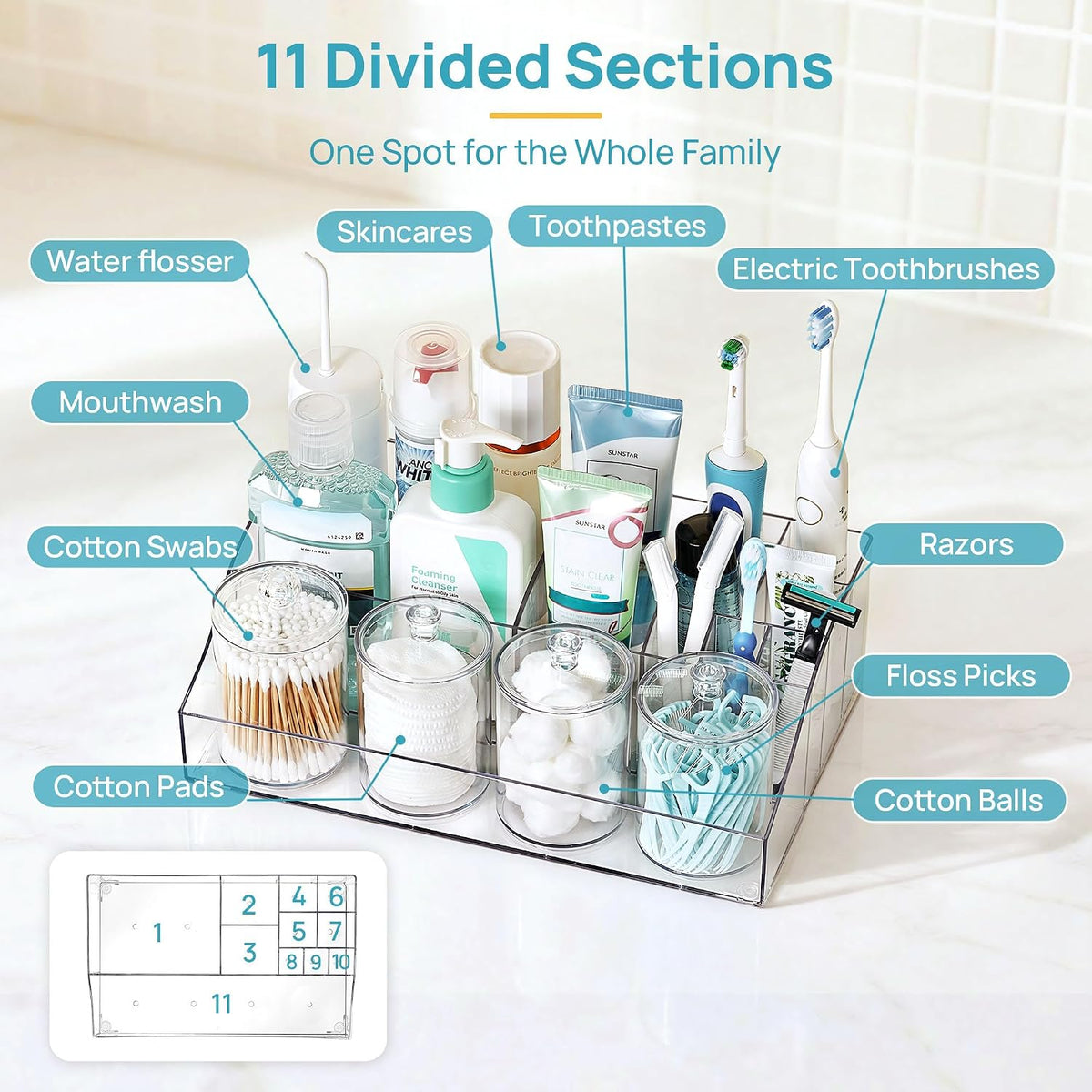 Vtopmart 5 PCS Bathroom Countertop Organizer Sets