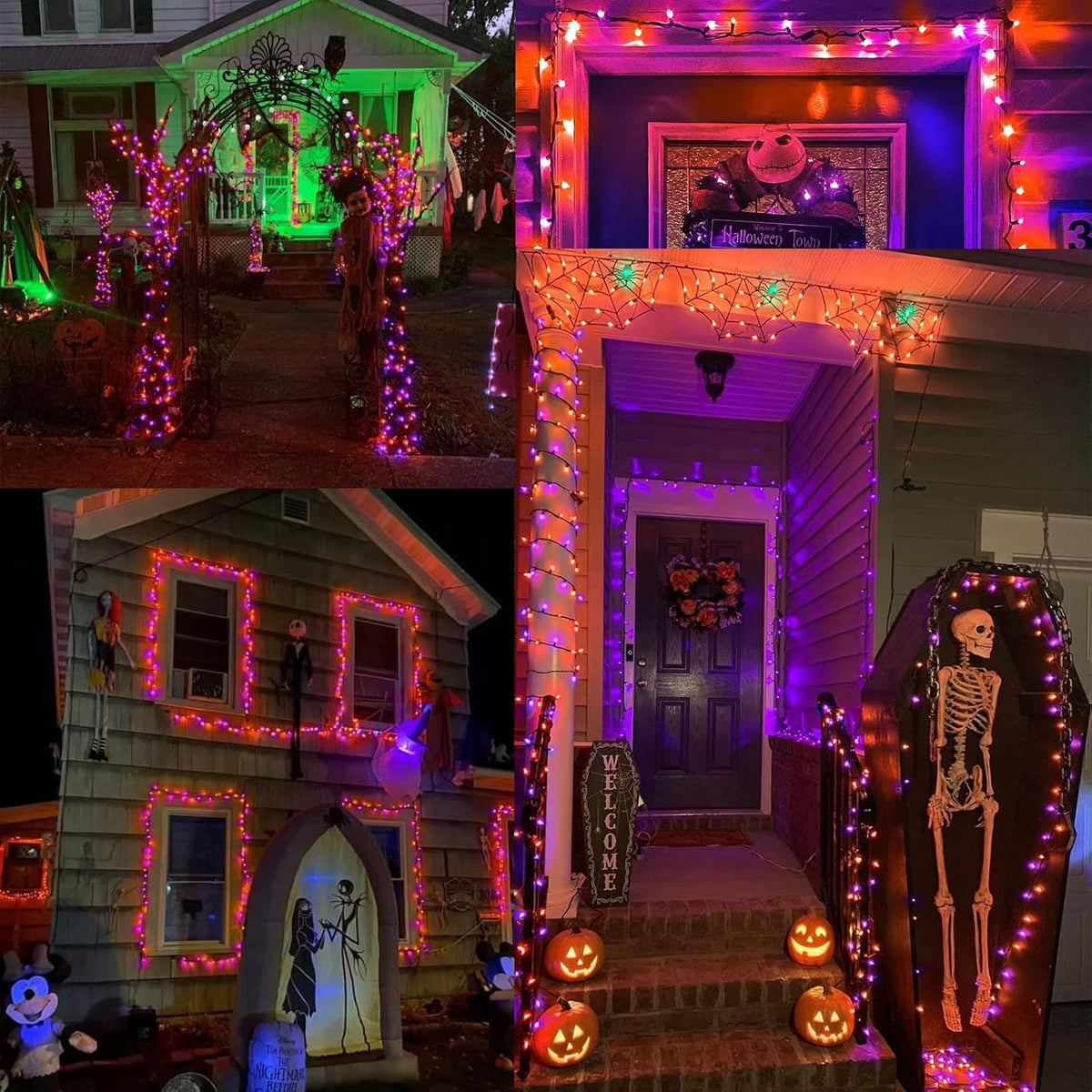 Brizled Orange & Purple Halloween String Lights, 100 ct Incandescent Lights