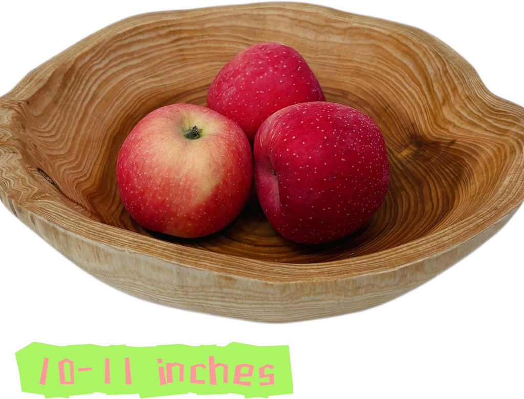 Wooden Bowl Decorative Natural Wood Fruit Bowl, Irregular Creative Wood Bowls, Rustic Hand Carved Candy Snack Keys Serving Bowls for Home Decor