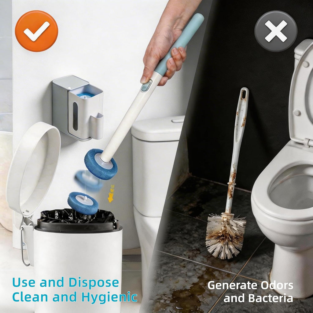 Disposable Toilet Brush 24 Refills & Pumice Stone Toilet Bowl Cleaner 5Pack
