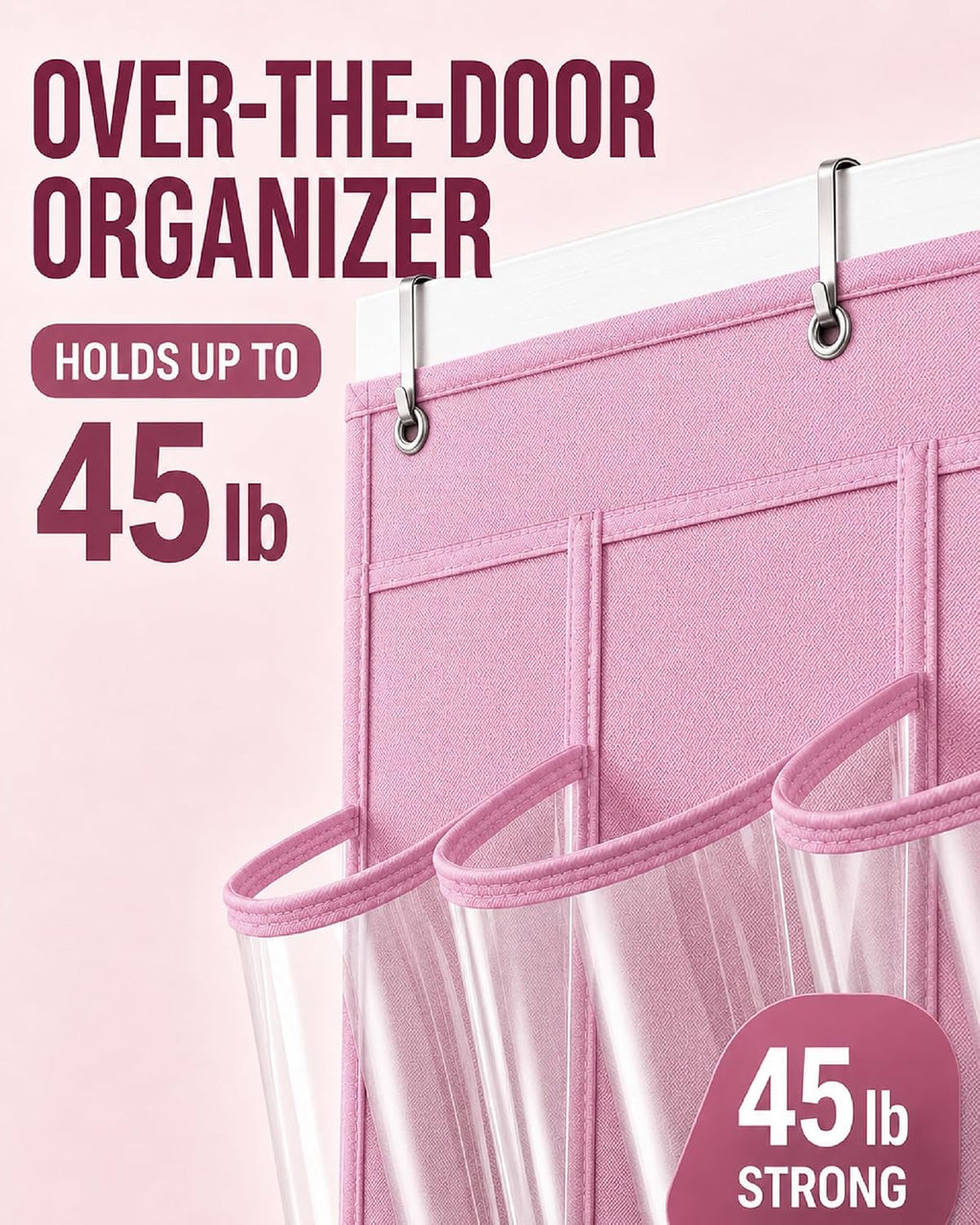 Over-the-Door Kids Shoe Organizer Pink Shoe Rack for Door