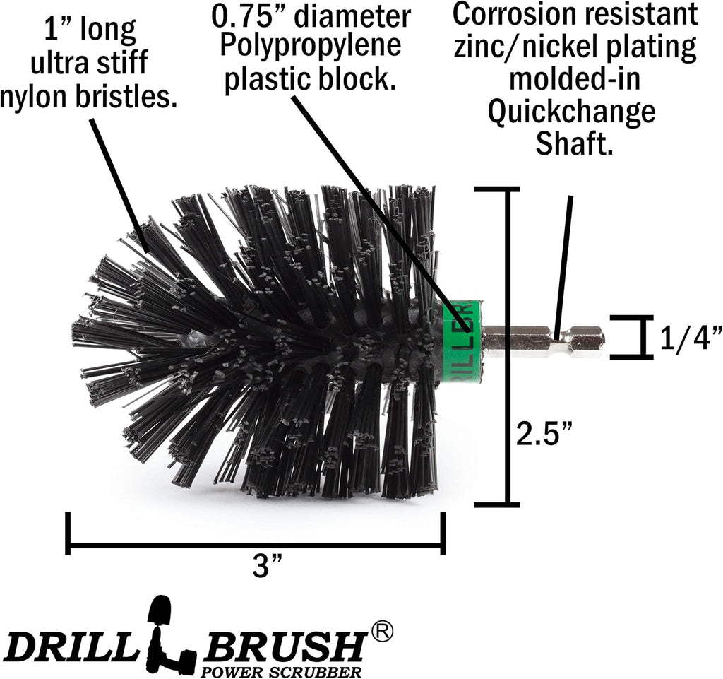 Ultra Stiff Black Electric Spin Scrubber - Wire Brush for Drill Alternative