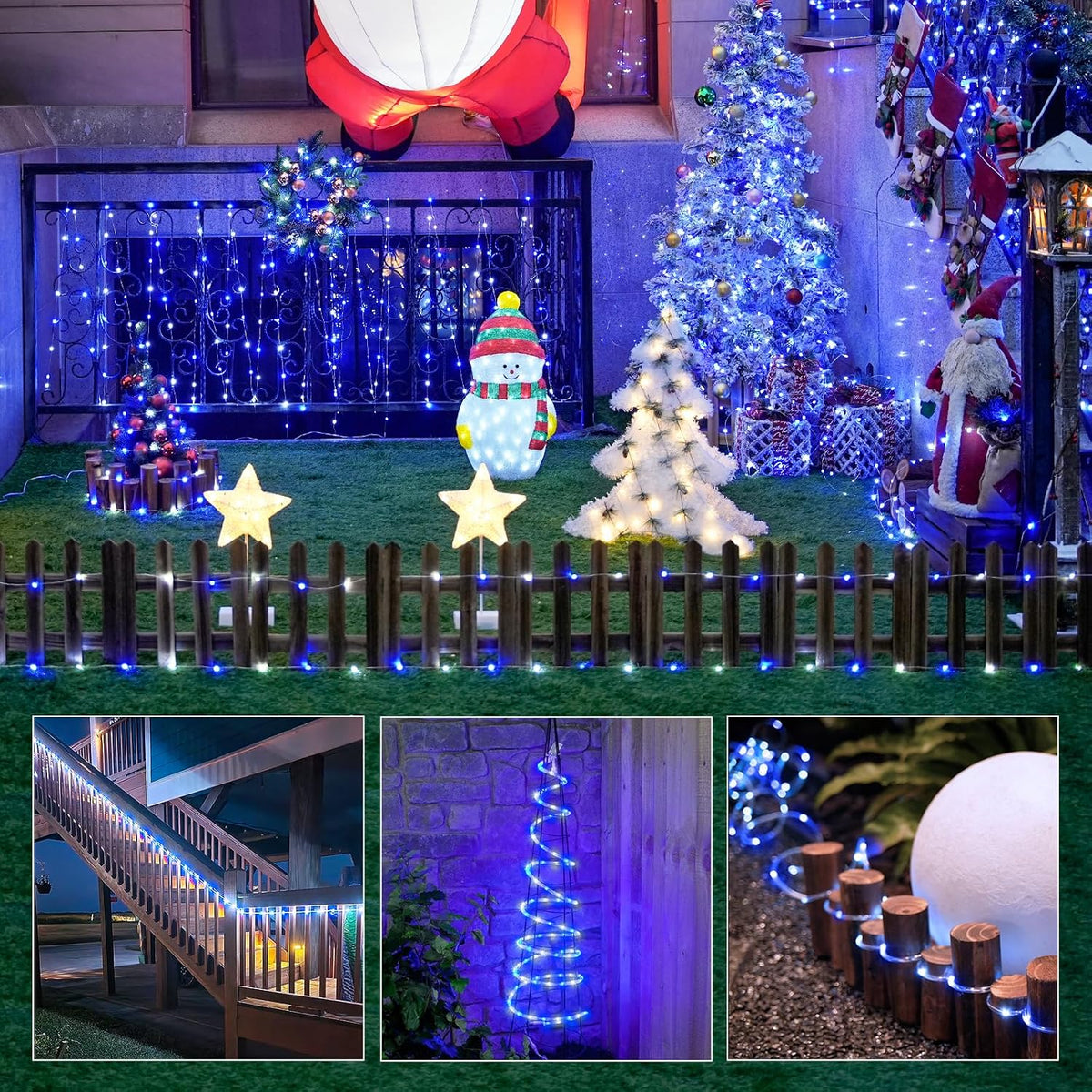 JMEXSUSS 2 Pack Rope Lights Battery Operated Christmas Lights Outdoor