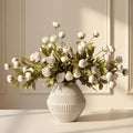 Pinkpum 12 Pcs Faux Silk Peony Artificial Flowers for Vase Decor White