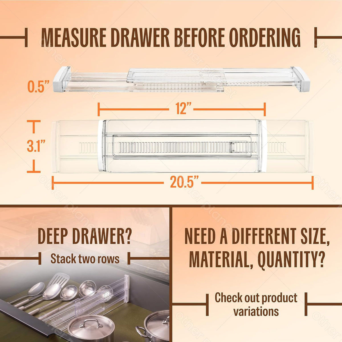 Drawer divider for clothes - 4 Plastic