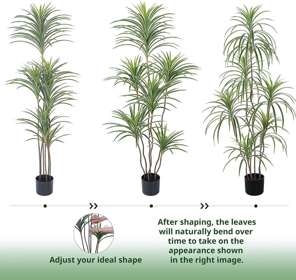 Yepdin Artificial Dracaena Plants Indoor, 5 ft Faux Tropical Floor Plants Indoor, Tall Fake Yucca Silk Tree in Pot, Artificial Trees for Home Office Decor Indoor Outdoor Housewarming Gift