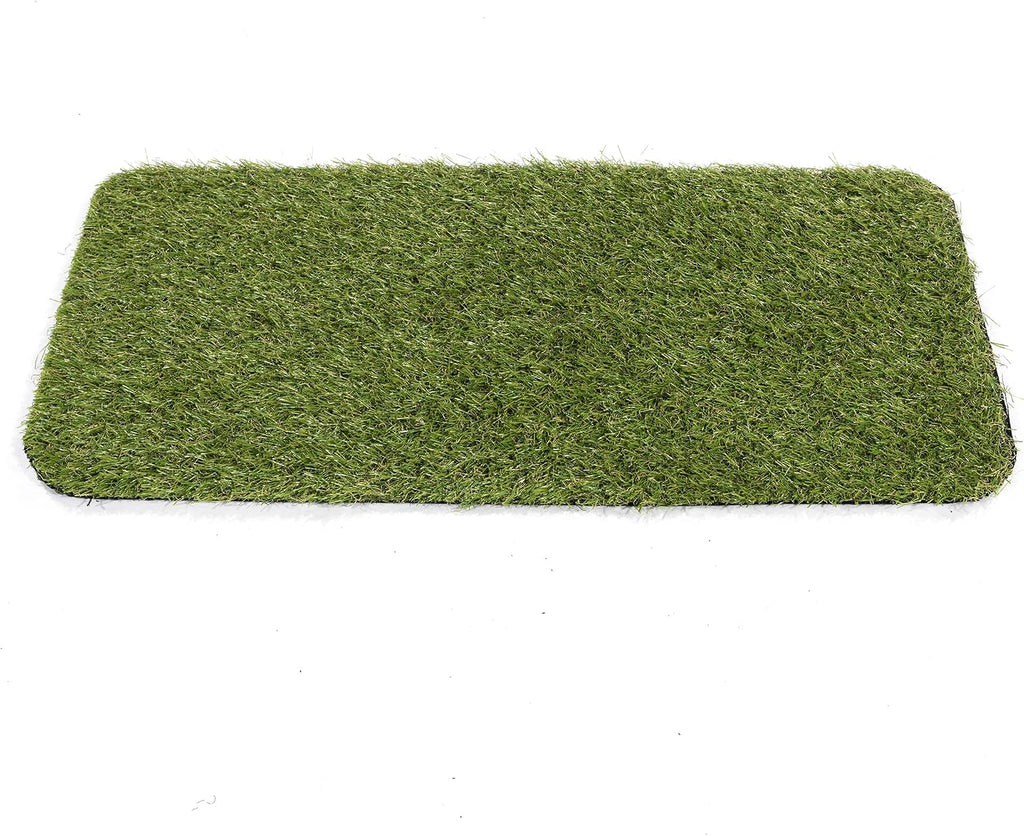 Ottomanson Artificial Grass Puppy Potty Training Pad with Tray, 15" x 30" Reusable Pee Pad for Small Pets and Dogs