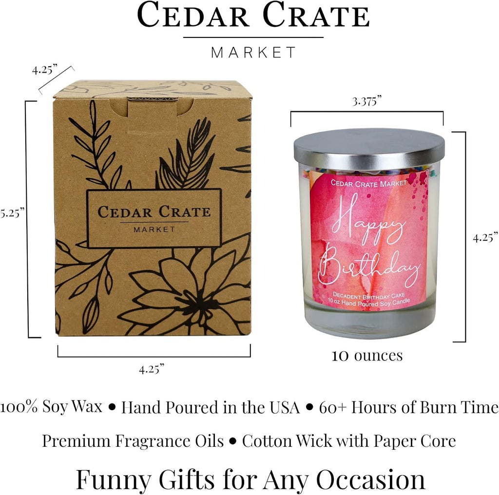 Happy Birthday Candle Gifts for Women - Buttercream Vanilla Scented Candles, Unique Gift for Best Friend, Gift idea for Her, Mom, Sister, Bestie, Coworker, Classmate, Present, 100% Soy - Made in USA