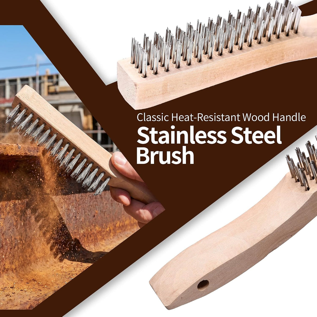 Wire Brush Set for Cleaning, 10-Piece Wire Brush for Rust Paint Removal