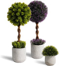 3 Pack 1.2ft Small Artificial Ball Boxwood Topiary Tree Indoor