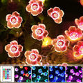Mudder 1 Pack 16 Colors 13 FT Cherry Blossom Decor Flower String Lights