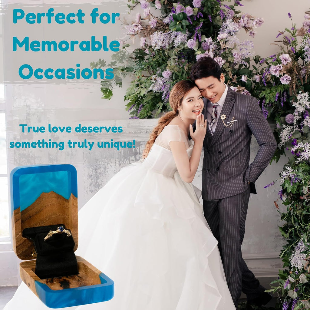 RWA Engagement Ring Box for Proposal, Luxury Wedding Ring Holder, Flip