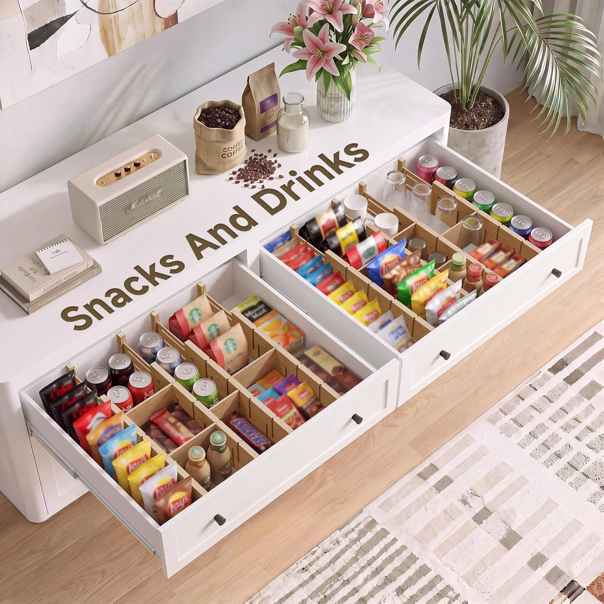 Deep Drawer Dividers For Clothes,Expandable Drawer Organizer (4, Long)