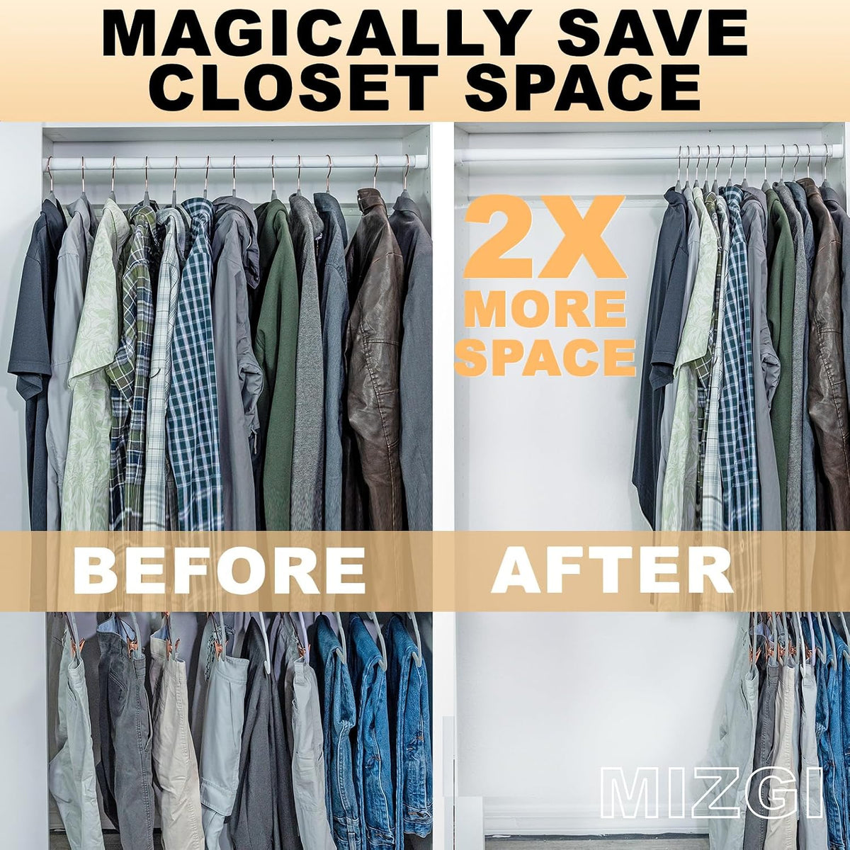MIZGI 50 Pack White Velvet Hangers - No Shoulder Bumps, Heavy Duty Non-Slip Chrome Hooks for Jackets, Coats, Pants