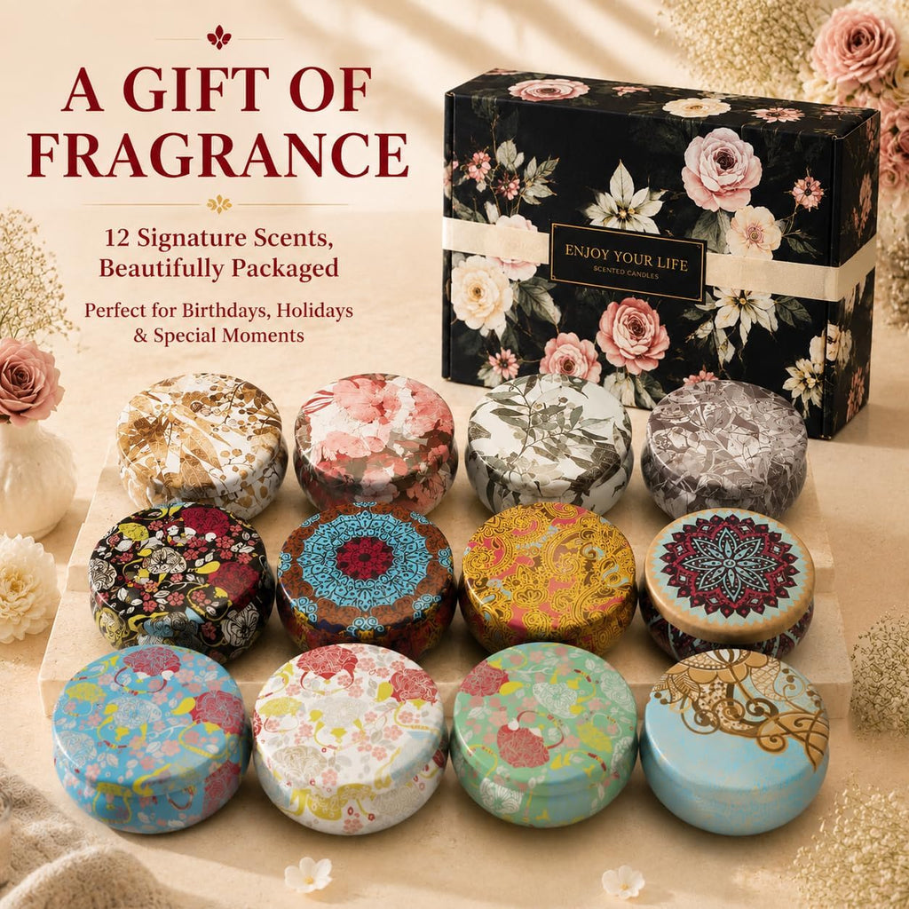 12 Pack Scented Candles Gifts for Women: Soy Wax Candles for Home Scented