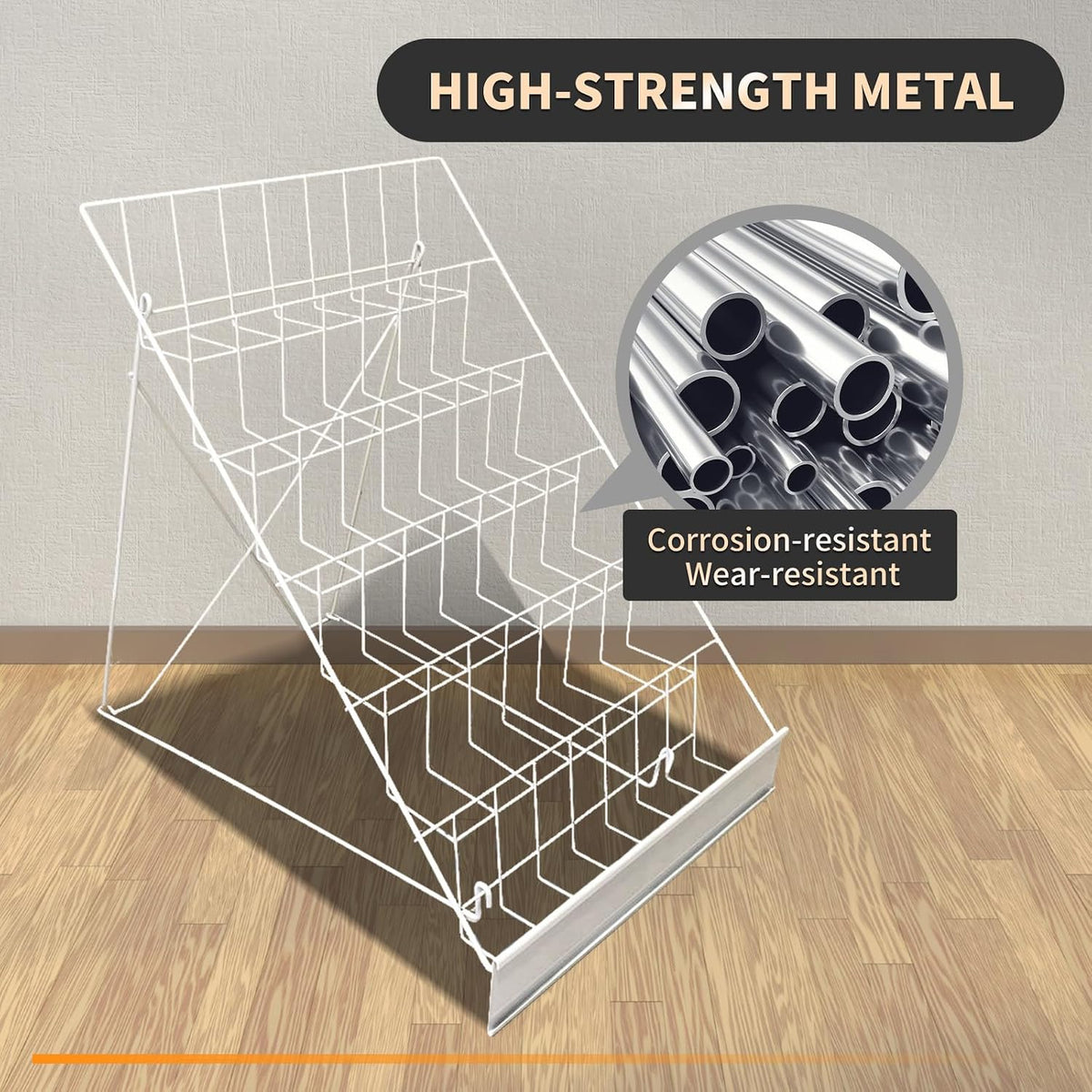 TONGMO 6-Tier Wire Book Signing Rack - Sturdy Tabletop Design - Ideal for Libraries, Classrooms, Schools - Display Literature, Magazines, Comics - Perfect for Book Signings (White-1P)