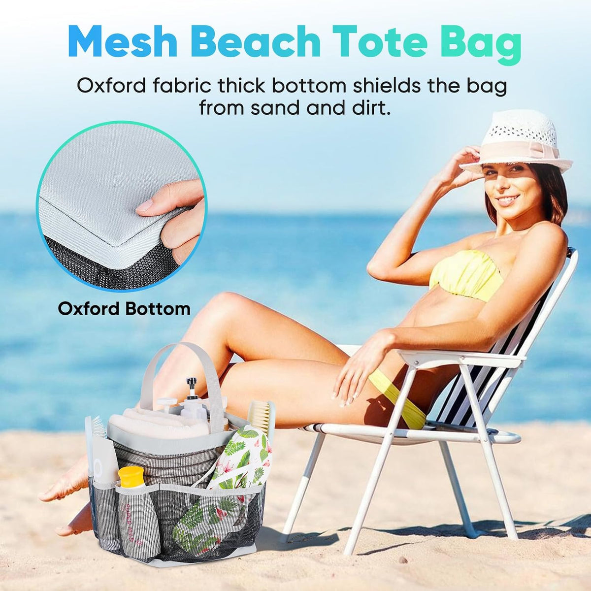 EUDELE 2 Pack Mesh Shower Caddy Portable for College Dorm Room Essentials, Shower Caddy Dorm with 9-Pocket Large Capacity,Shower Bag for Beach,Swimming,Gym