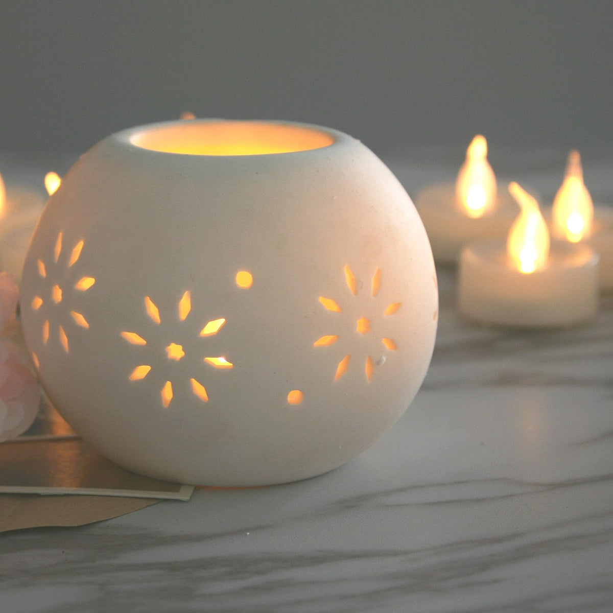 Flickering Battery Operated Flameless LED Tea Light Tealight Candles 60 PCS