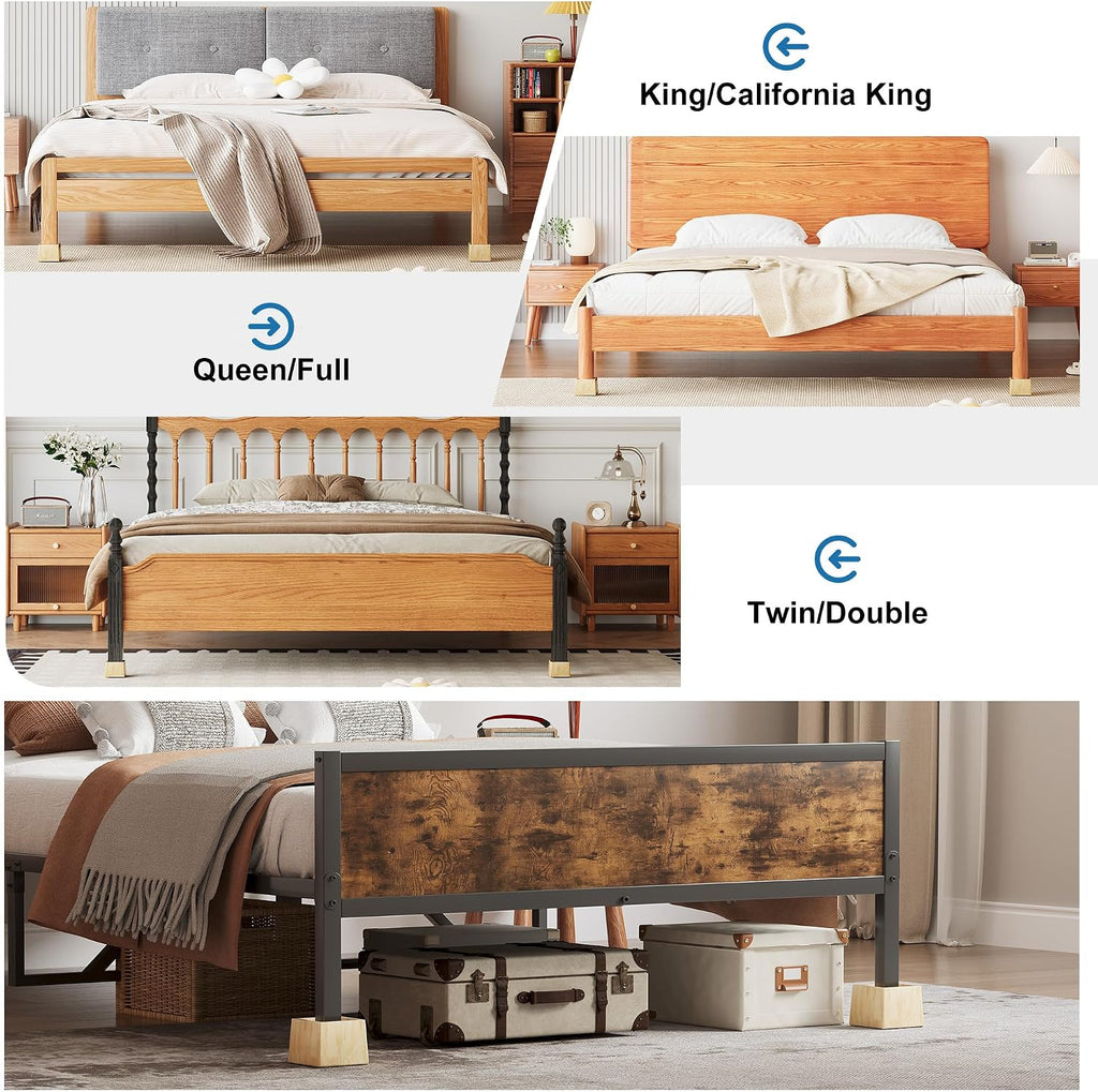 EasyPAG Bed Risers 3 inch Heavy Duty, Elevate Height 2 inch, Wood Furniture Risers for Couch Table Desk, Support 2200 Lbs, 1-inch Deep Anti-Fall Edge Bed Lifts with Non-Slip Pads, 4 Pack, Original