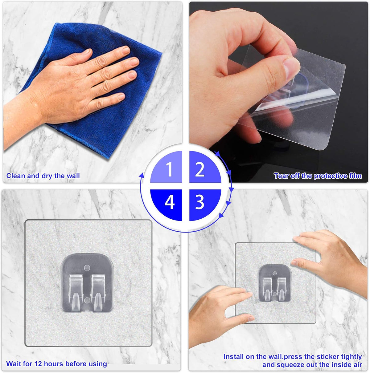 YeeBeny Corner Shower Caddy Adhesive Sticker Hooks for Shower Caddy 4 Pcs