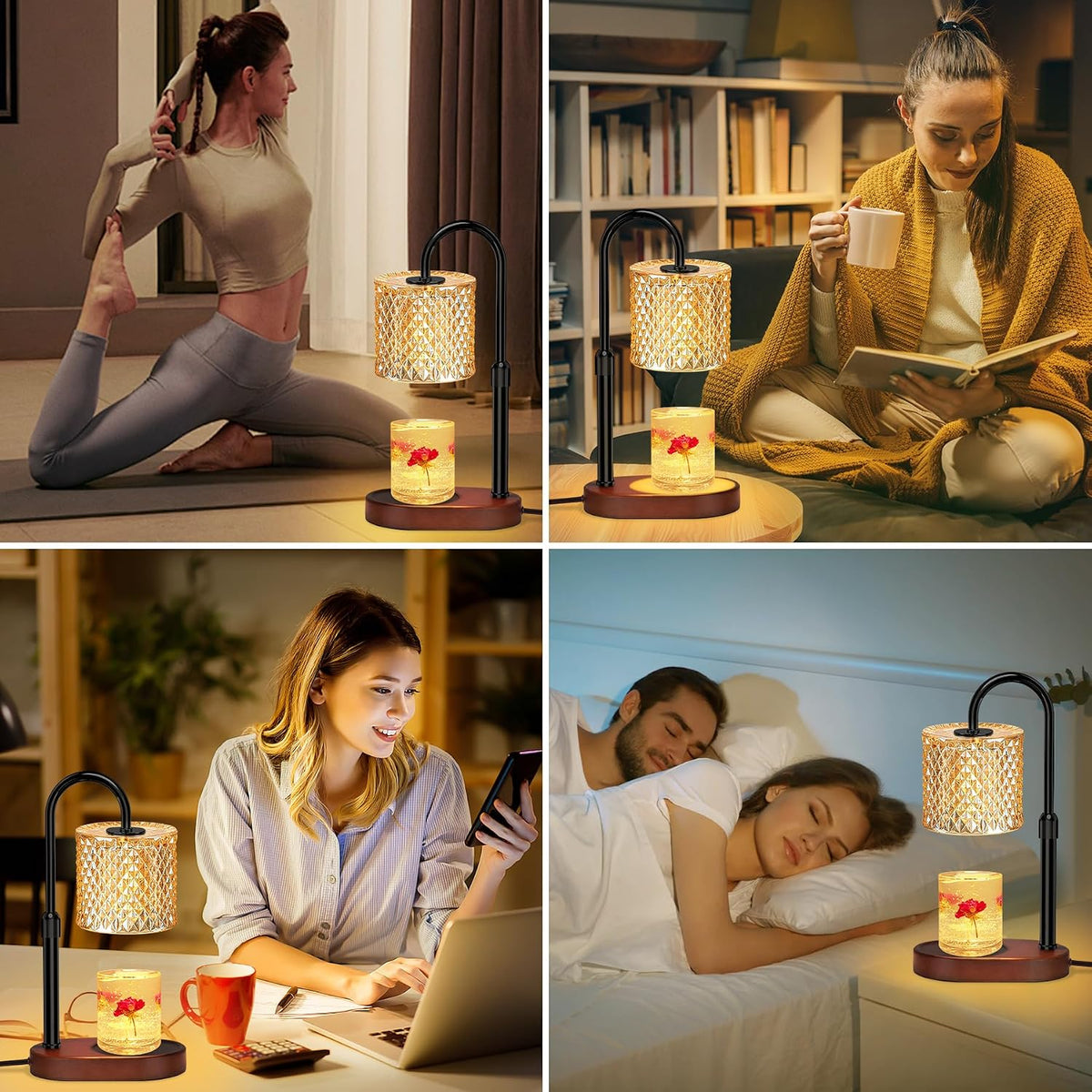 ZENLEA Candle Warmer Lamp with Timer, Wax Melt Warmer with Timer and Dimmer, Adjustable Height Lamp Candle Warmer for Jar Candles, House Warming Gift for Women & Mom, Ideal Christmas Gift