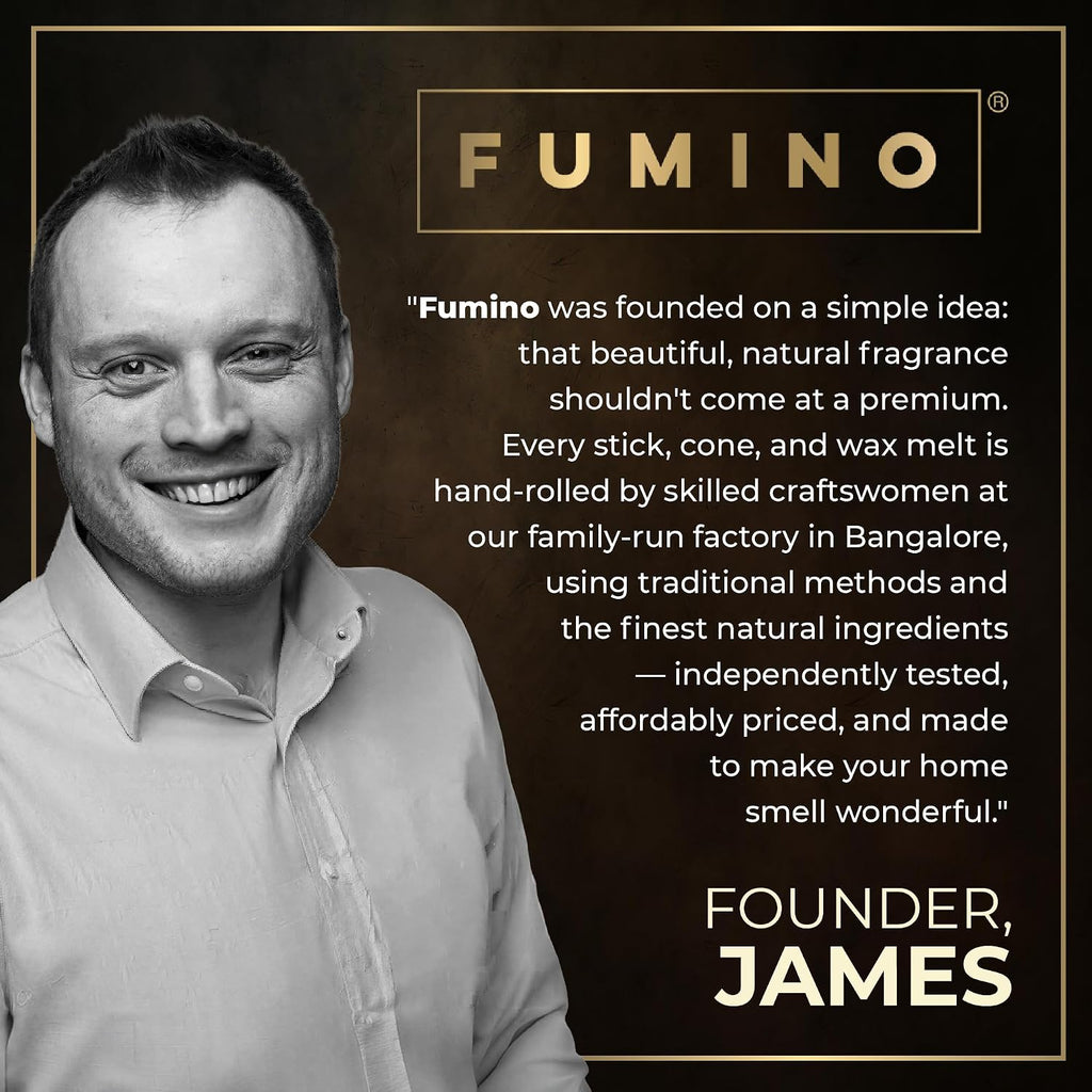 Fumino Tropical Rainforest Incense Cones 30 Pack - Handmade Natural Masala Incense Cones for Meditation & Home Fragrance, Low-Smoke Fresh Green & Citrus Scent, Bureau Veritas Certified