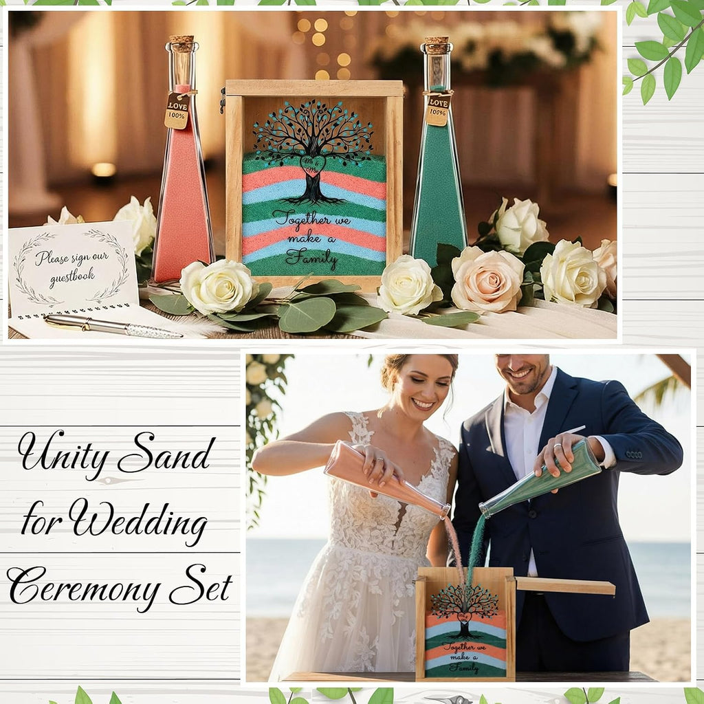 Blosssound Unity Sand for Wedding Ceremony Set, Blue Pink, Love Tree