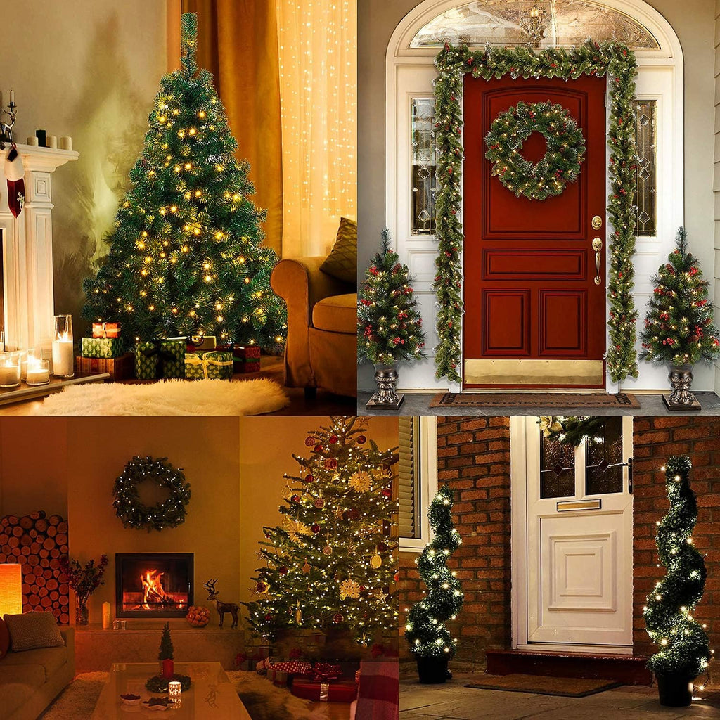 50 LED Battery Christmas Lights Waterproof Indoor Outdoor Warm White 2 Pack
