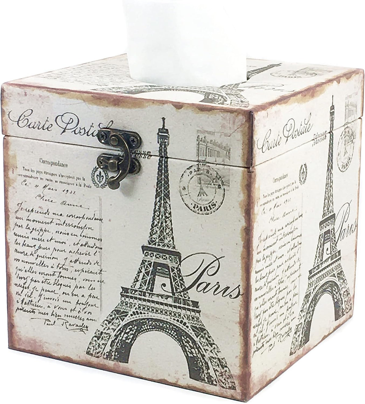 Bellaa Decorative Tissue Box, Vintage, Cover, Holder, Square, Fit Most