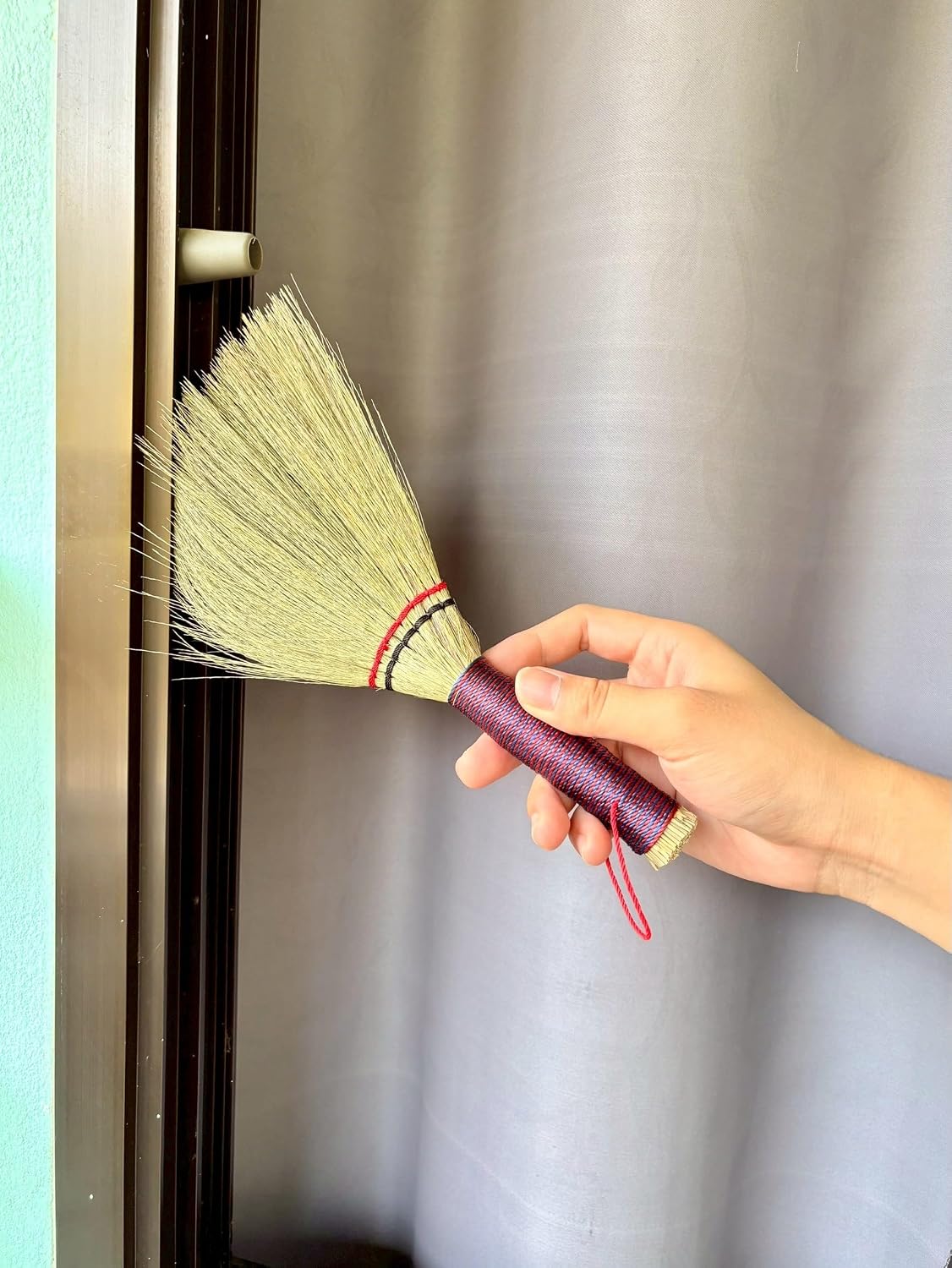 Small Wisk Brush Broom -Whisk Broom Handheld Brush Whisks Away Dust, Dirt & Debris Brush Hanger for Easy 11 Inch