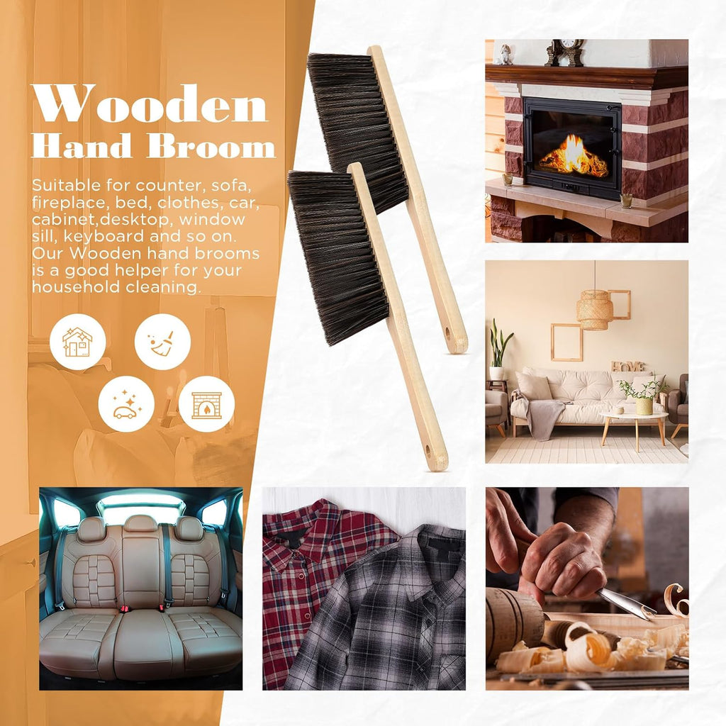 Tioncy 16 Pieces Wooden Dust Brush Bulk Hand Broom Bench Brush