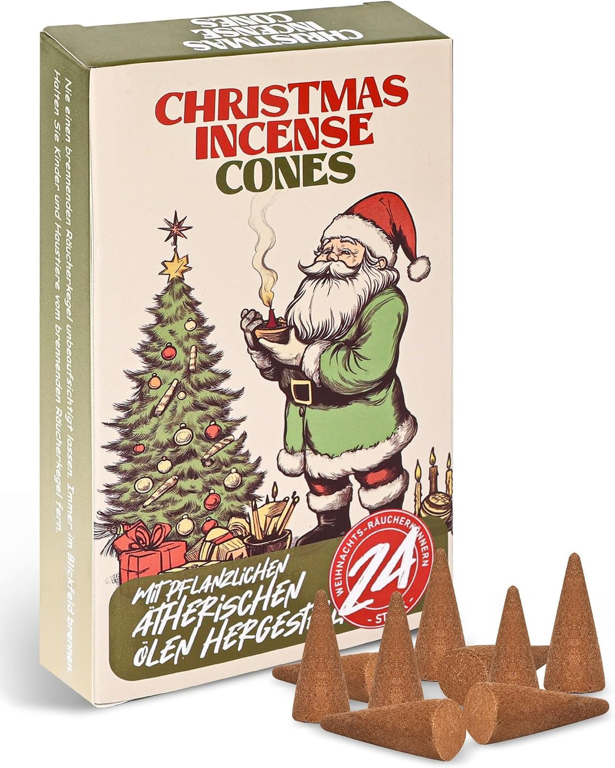 Christmas Scented Incense Cones - 4 Pack Box Set, 96 Cones Total