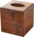 Wood Tissue Box Cover Decorative Square Facial Tissue Holder Napkin for Bathroom and Home Decoration