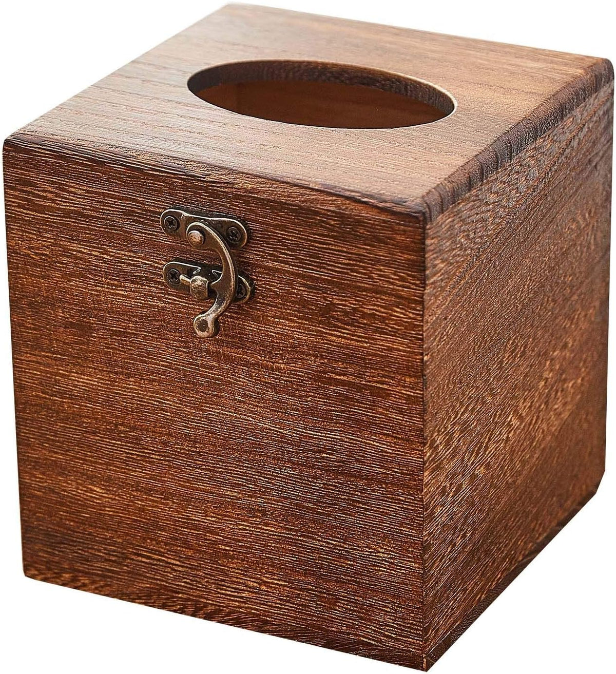 Wood Tissue Box Cover Decorative Square Facial Tissue Holder Napkin for Bathroom and Home Decoration