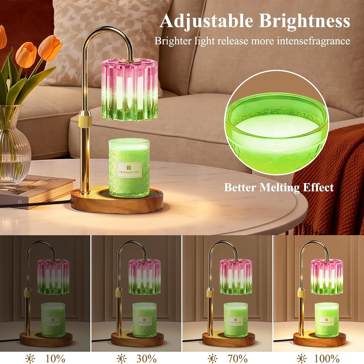 Candle Warmer Lamp, with Timer Dimmer Adjustable Height, Home Decor, Room Decor, Wax Melt Warmer for Candles, Gifts for Mom, Gifts for Mother's Day, Birthday Gifts for Women