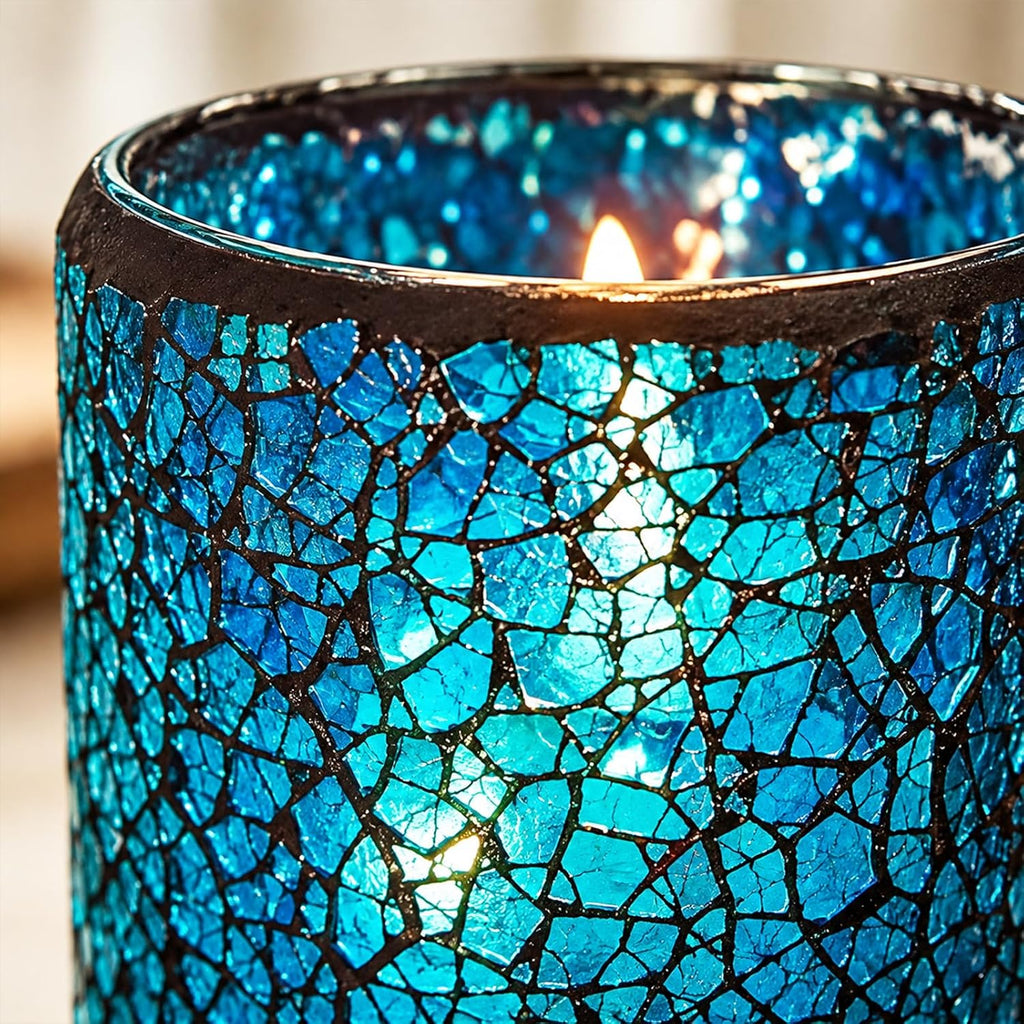Flameless Glass Candles with Remote, Realistic Wax LED Pillar Candles JL-MB