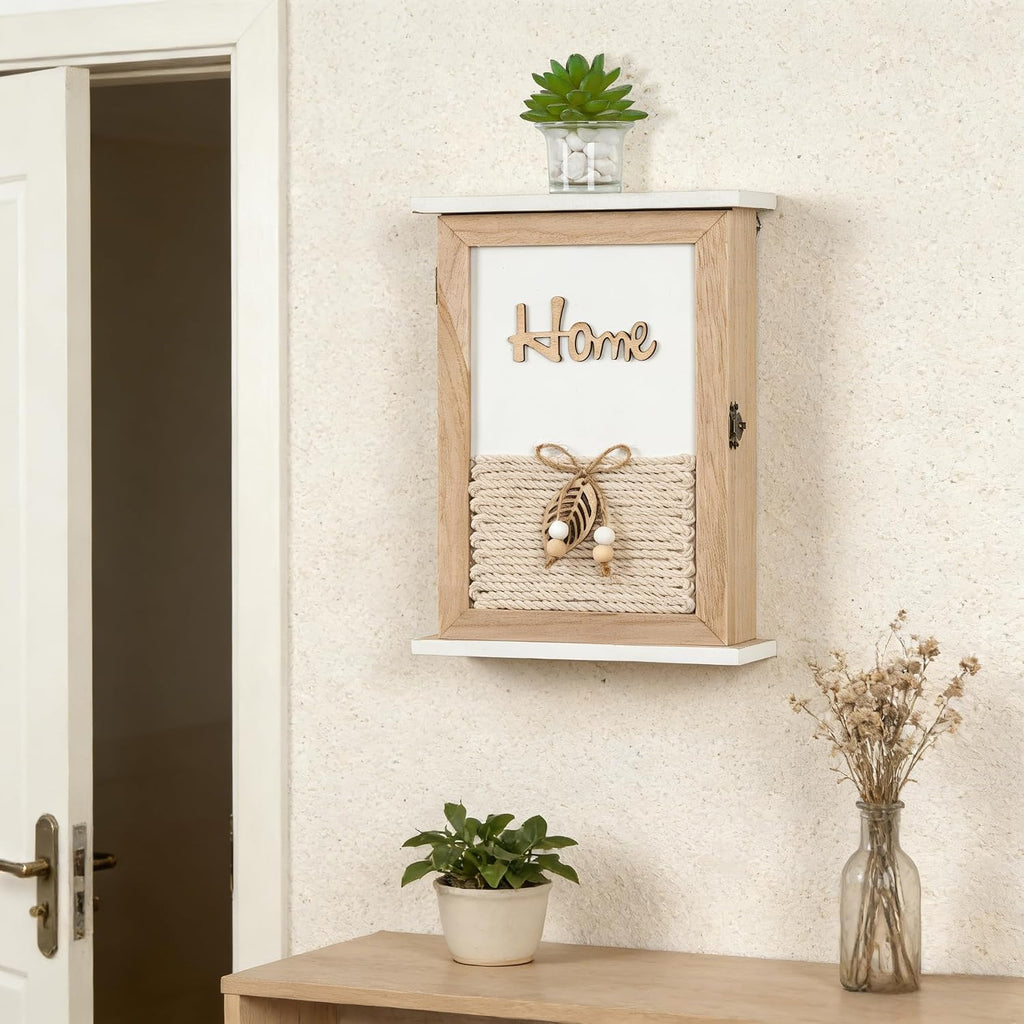 Key Holder for Wall, 6 Hooks Key Rack Wall Mount Decorative Key Box Holder
