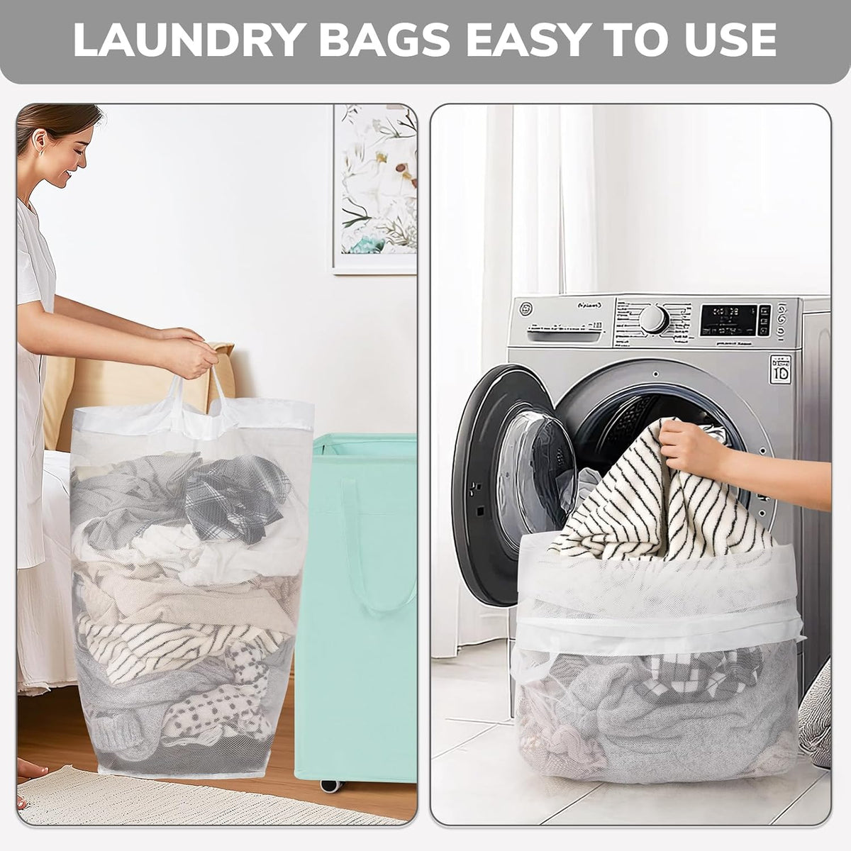 Goodpick 75L Rolling Laundry Basket with Removable Wash Bag for Living Room