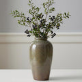 Rustic Farmhouse Ceramic Vase - 11 Inch Large Brown Pottery Vases Home Decor, Glazed Textured Decorative Vase for Pampas Grass, Console, Entryway Table Decor, Mantle, Kitchen Centerpieces